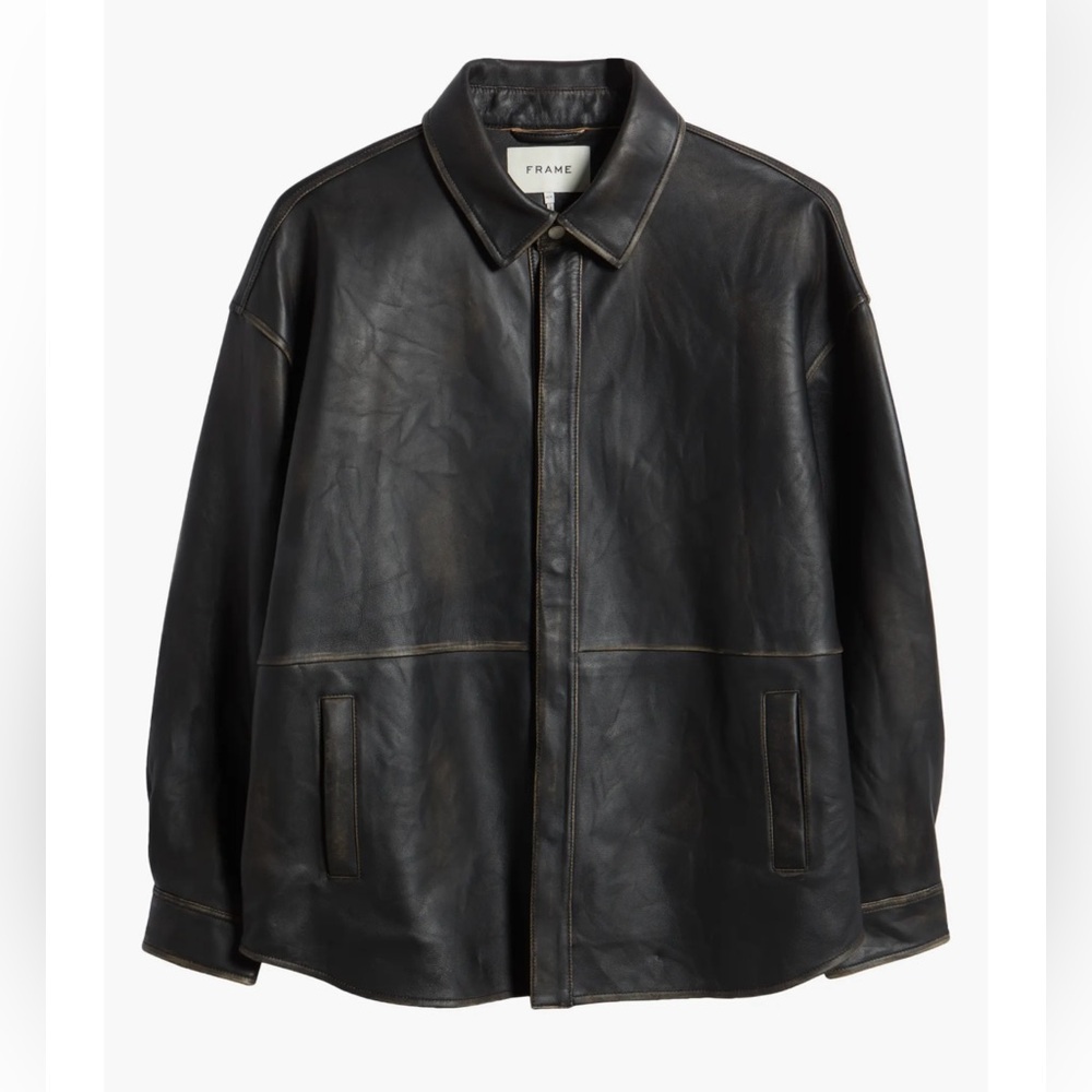 Frame Denim Men's Washed Leather Jacket